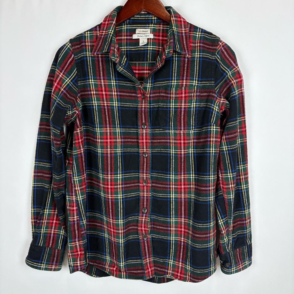 LL‎ Bean Slightly Fitted Plaid Flannel Button-Down Shirt